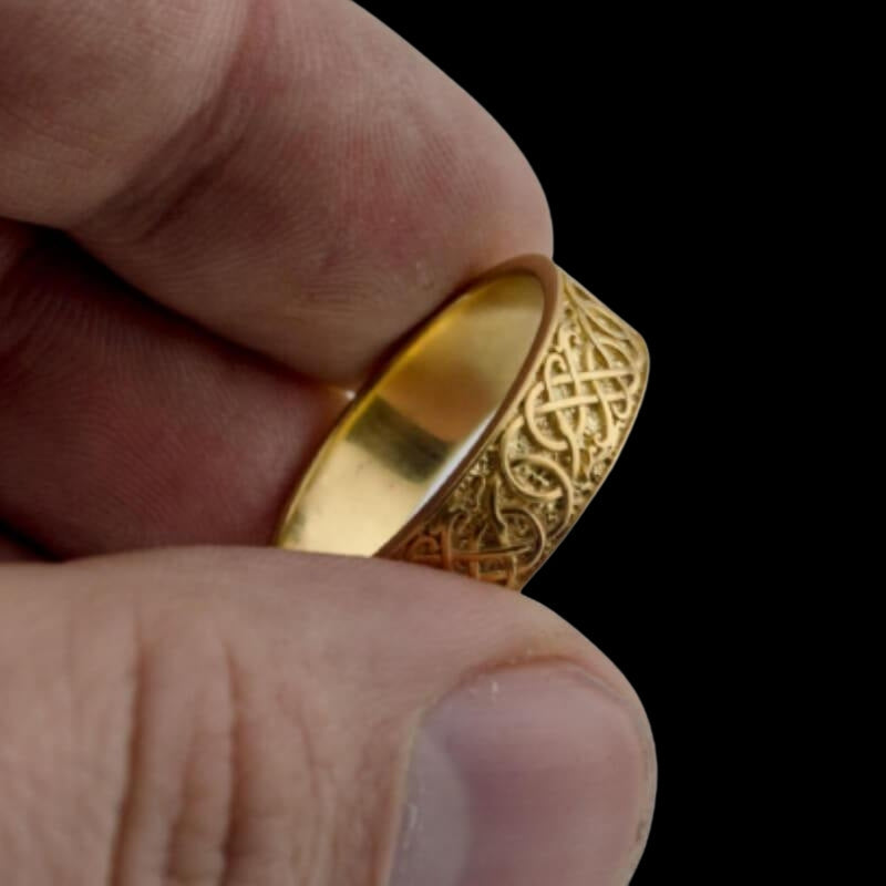 vkngjewelry Bagues Urnes Ornament Gold Ring