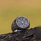 vkngjewelry Bagues Vegvisir Symbol Aka Runic Compass With Oak Leaves Sterling Silver Viking Ring