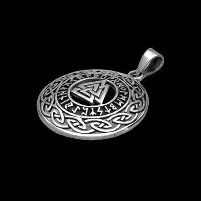 vkngjewelry Pendant Valknut Infinity Knots Runes Runic Norse Sterling Silver Pendant
