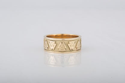 vkngjewelry Ring Handcrafted Valknut Norse Band Gold Ring