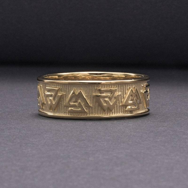 vkngjewelry Bagues Valknut Norse Band Gold Ring