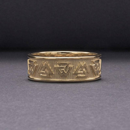 vkngjewelry Bagues Valknut Norse Band Gold Ring