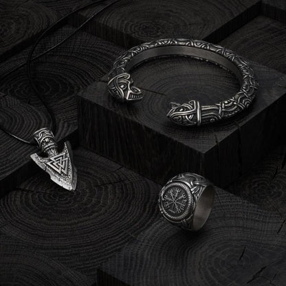 vkngjewelry Necklace Valknut Odin's Spear Gungnir Sterling Silver