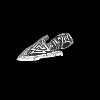 vkngjewelry Necklace Handcrafted Valknut Odin's Spear Gungnir Sterling Silver