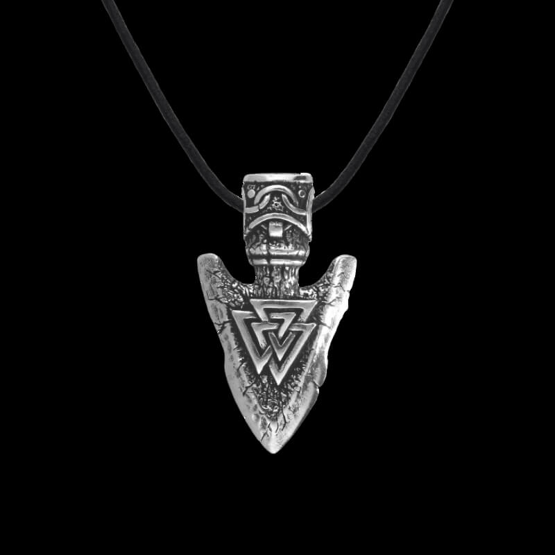 vkngjewelry Necklace Handcrafted Valknut Odin's Spear Gungnir Sterling Silver