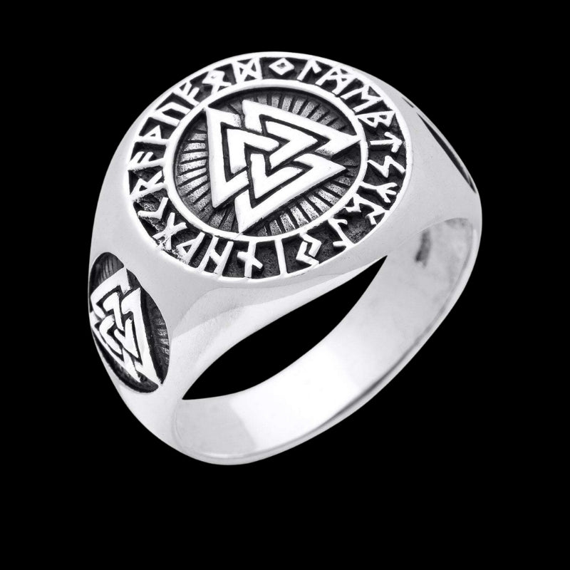 vkngjewelry Bagues Valknut Silver Viking Signet Ring