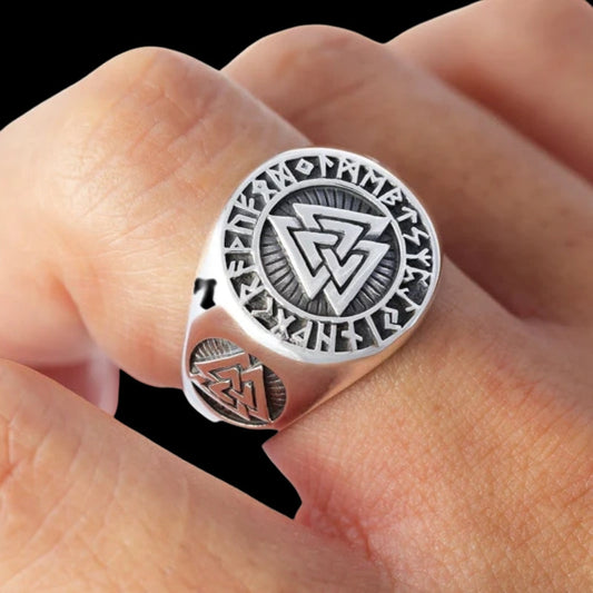vkngjewelry Bagues Valknut Silver Viking Signet Ring