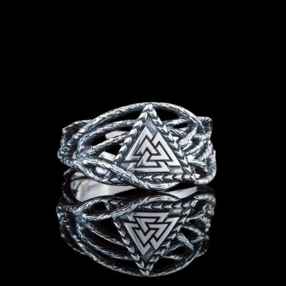 vkngjewelry Bagues Handcrafted Valknut Sterling Silver Ring