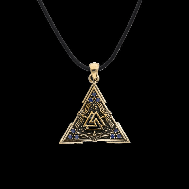 vkngjewelry Pendant Valknut Symbol Raven Ornament Bronze Pendant