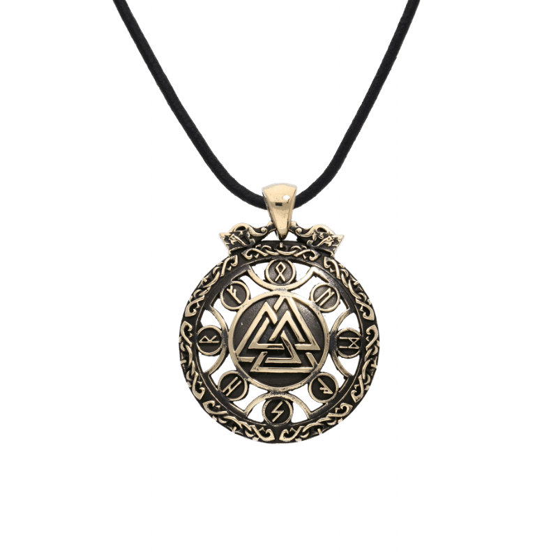 vkngjewelry Pendant Valknut Symbol Viking Runes Ornement Bronze Pendant