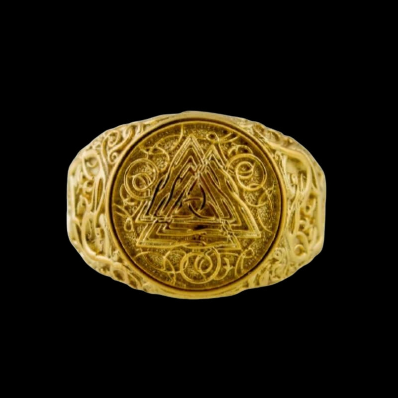 vkngjewelry Bagues Valknut Urnes Style Gold Ring