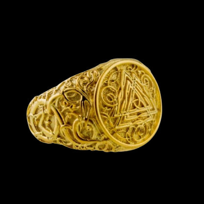 vkngjewelry Bagues Handcrafted Valknut Urnes Style Gold Ring