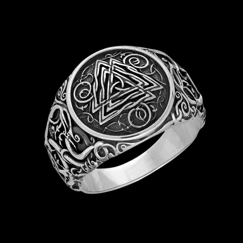 vkngjewelry Bagues Valknut Urnes Style Sterling Silver Ring