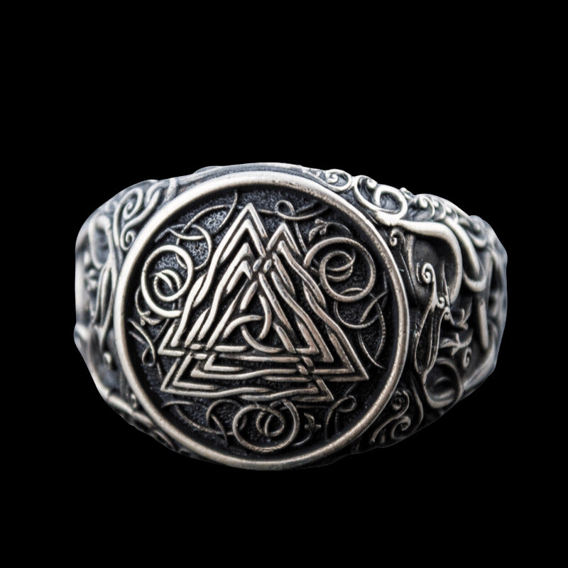 vkngjewelry Bagues Handcrafted Valknut Urnes Style Sterling Silver Ring