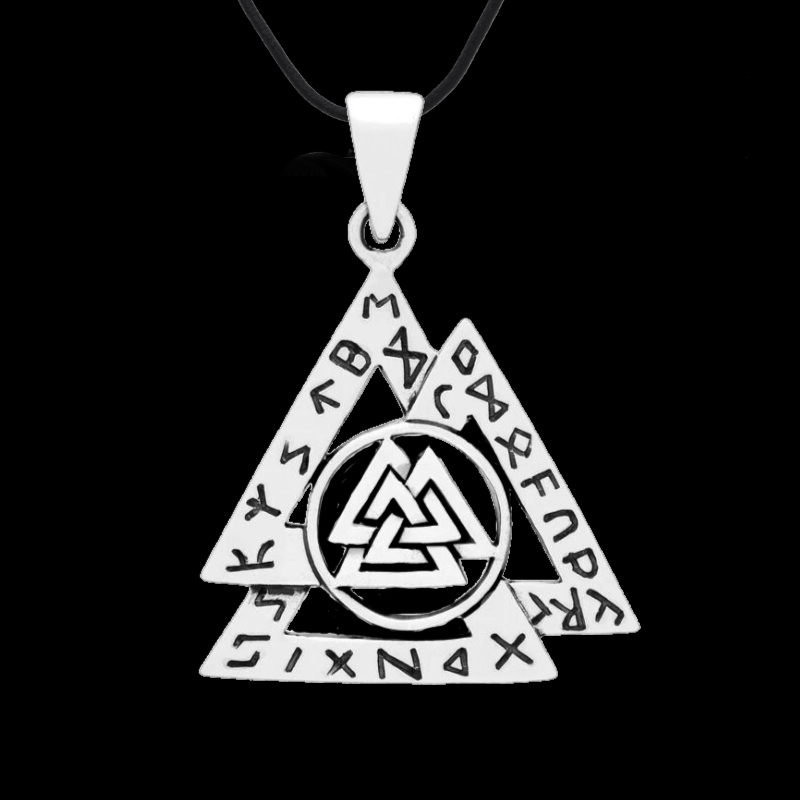 Valknut With Norse Runes 925 Sterling Silver Pendant | VKNG Jewelry ...
