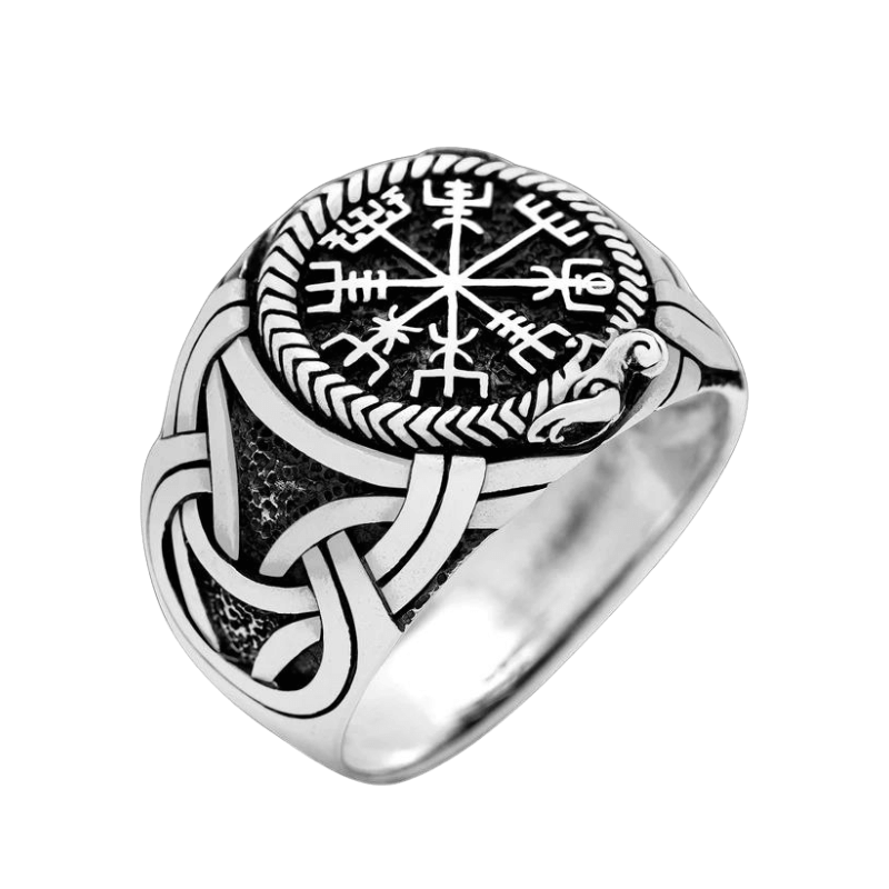 vkngjewelry Bagues VEGVISIR AND JORMUNGAND RING 925 STERLING SILVER