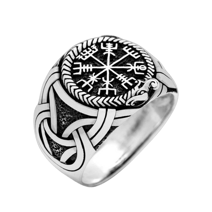vkngjewelry Bagues VEGVISIR AND JORMUNGAND RING 925 STERLING SILVER