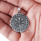 vkngjewelry Pendant Vegvisir Futhark Circle Sterling Silver Pendant