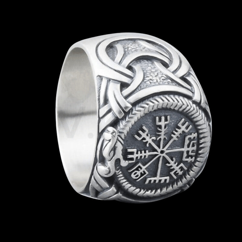 vkngjewelry Bagues Handcrafted Vegvisir Ring Sterling Silver