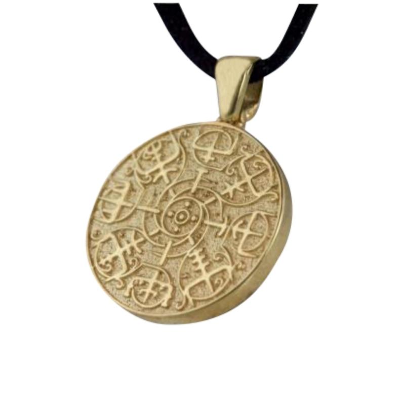 vkngjewelry Pendant Galdrastafir Vegvisir Symbol 18k Gold Pendant