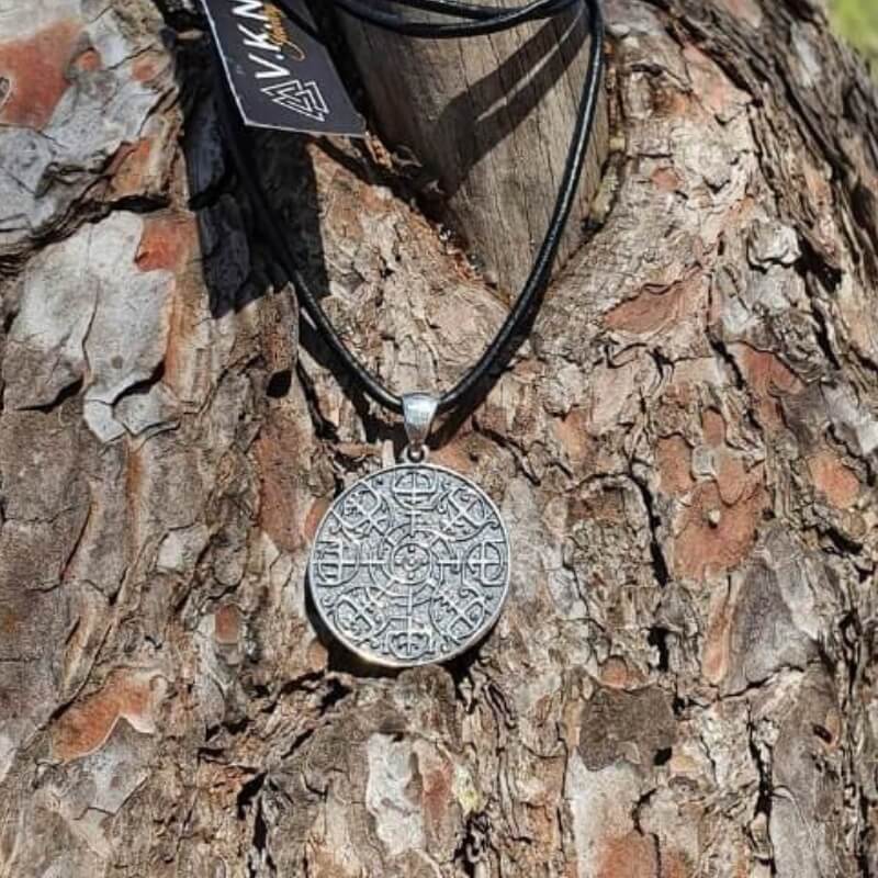 vkngjewelry Pendant Vegvisir Symbol Sterling Silver Pendant