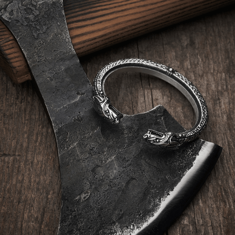 vkngjewelry Bracelet Viking Armring Odin's Wolves Geri & Freki