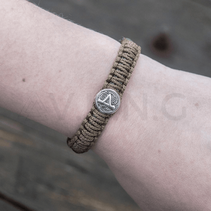 vkngjewelry Bracelet Viking Axe with Runes Paracord Bracelet Sterling Silver