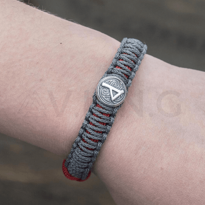vkngjewelry Bracelet Viking Axe with Runes Paracord Bracelet Sterling Silver