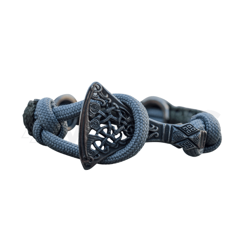 vkngjewelry Bracelet Viking Axe Paracord Bracelet Ruthenium