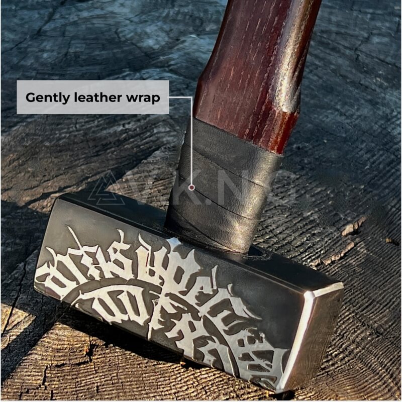 vkngjewelry marteau Viking Battle Hammer "Black Bloody Beard" 4.4 lbs