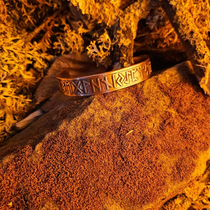 vkngjewelry Bracelet Viking Copper Magnet Bracelet Futhark Runes