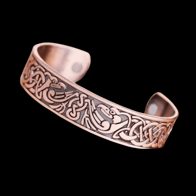vkngjewelry Bracelet Viking Copper Magnet Bracelet Hugin And Munin Style 2