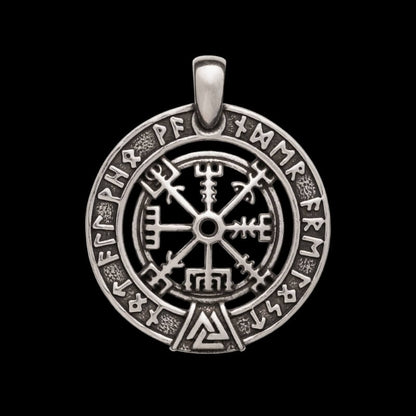 vkngjewelry Pendant Handcrafted Necklace Vegvisir Silver Pendant
