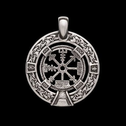 vkngjewelry Pendant Handcrafted Necklace Vegvisir Silver Pendant