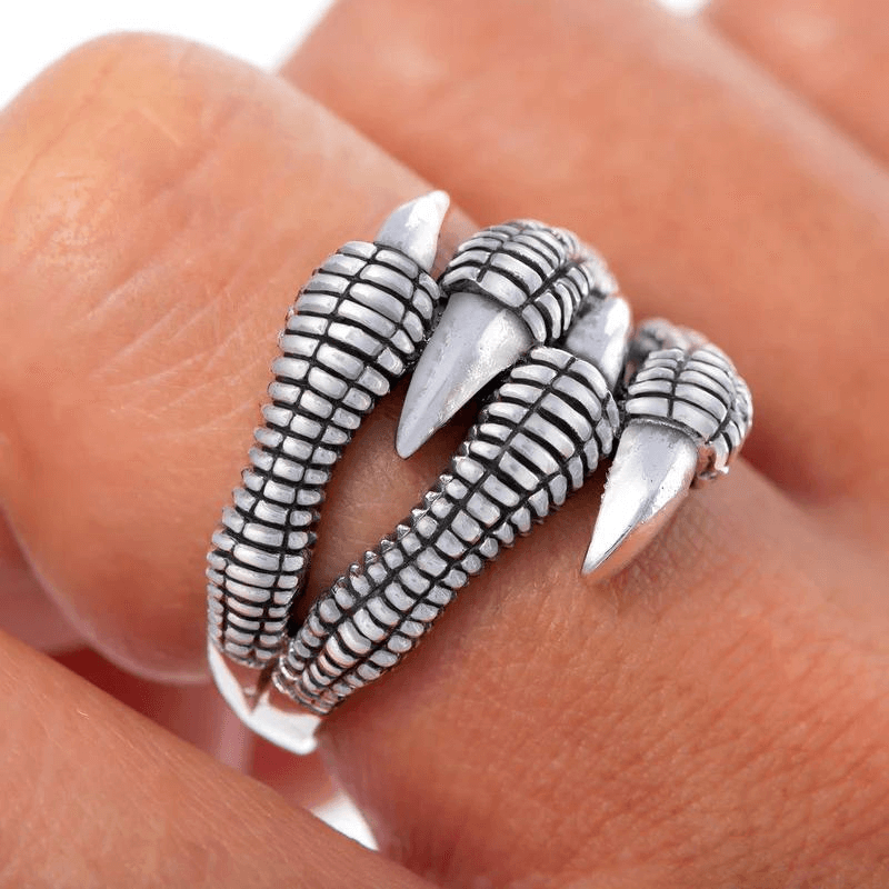 vkngjewelry Bagues VIKING DRAGON NIDHOGG CLAW RING 925 STERLING SILVER