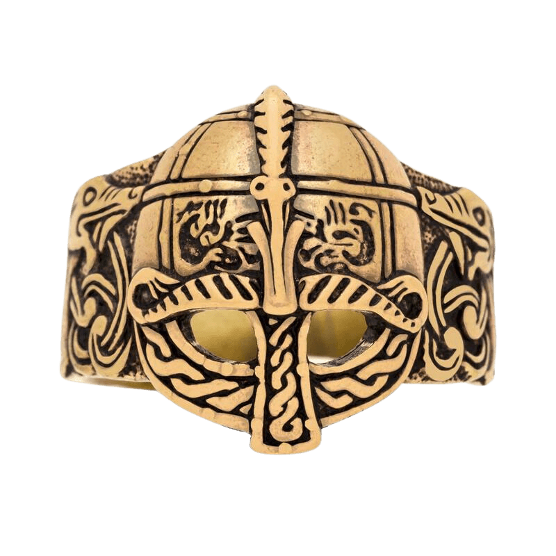 vkngjewelry Bagues Viking Gjermundbu Helmet Bronze Ring with Dragons