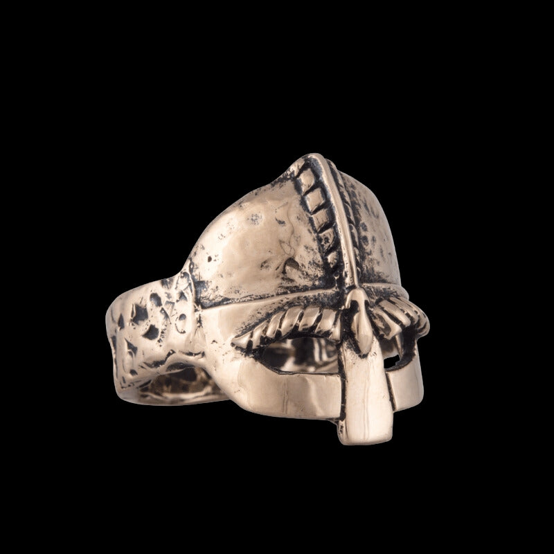 vkngjewelry Bagues Handcrafted Viking Helmet Bronze Ring