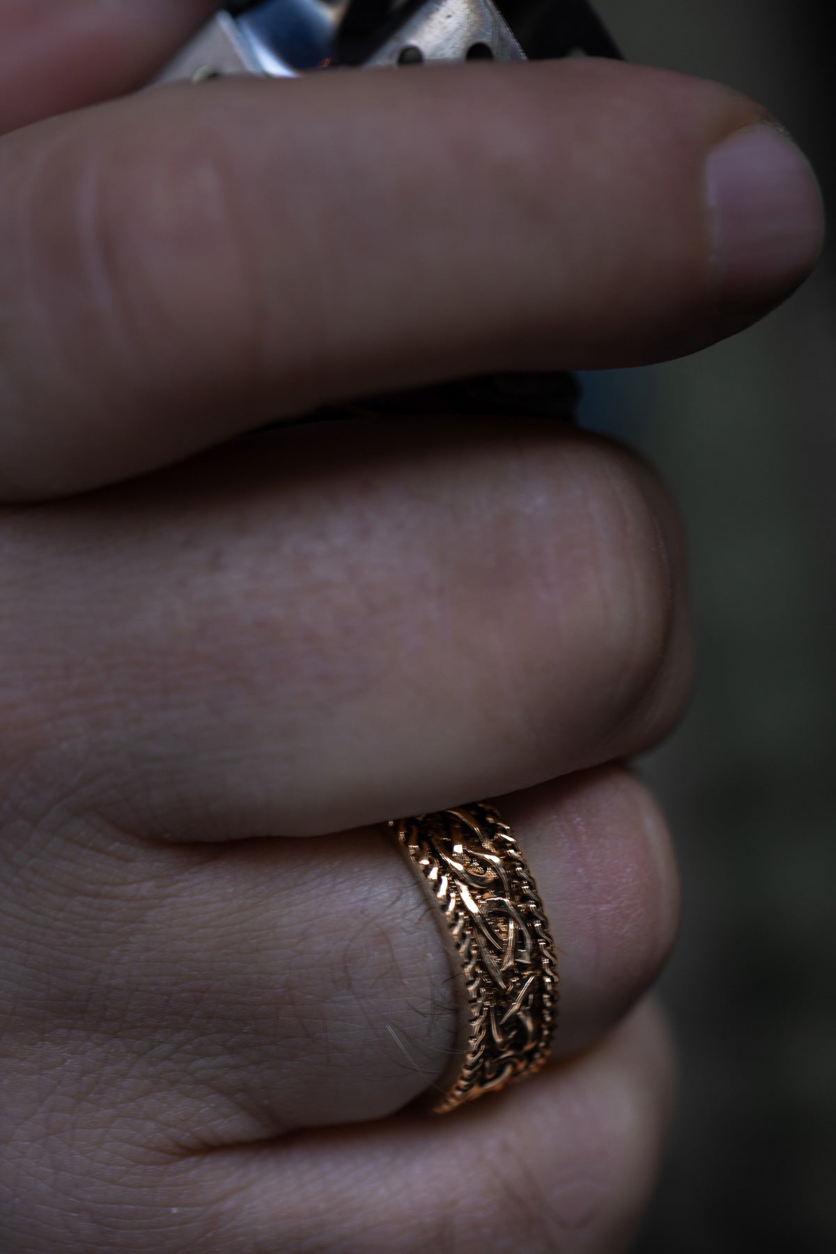 vkngjewelry Ring Solid Brass Viking Knot Ring Handcrafted Nordic Ornament Band