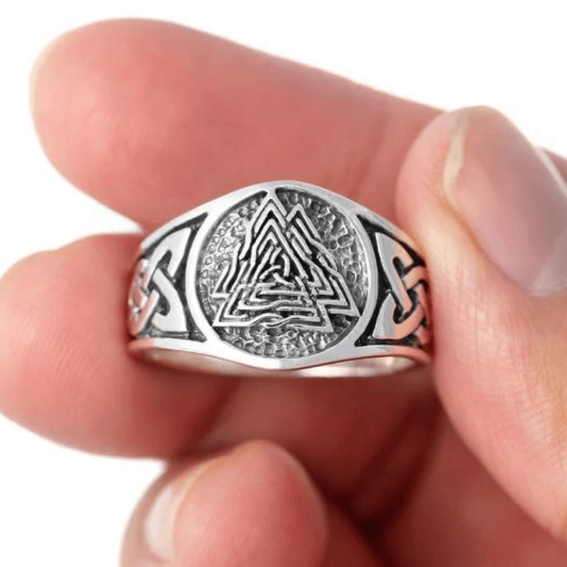 vkngjewelry Bagues VIKING KNOTWORK VALKNUT SOLID BAND RING 925 STERLING SILVER