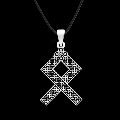 vkngjewelry Pendant Othala Rune With Pagan Network 925 Sterling Silver Pendant