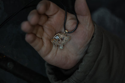 vkngjewelry Pendant Handcrafted Brass Viking Raven Pendant