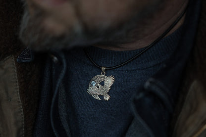 vkngjewelry Pendant Handcrafted Brass Viking Raven Pendant