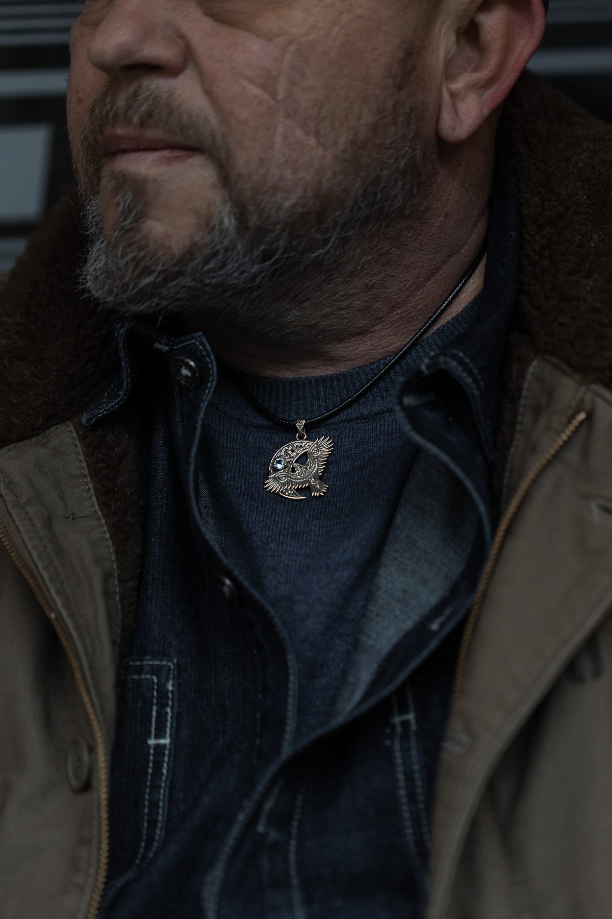 vkngjewelry Pendant Handcrafted Brass Viking Raven Pendant