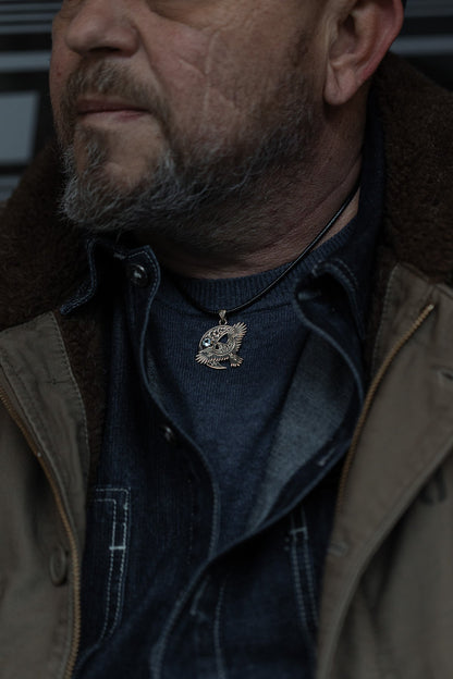 vkngjewelry Pendant Handcrafted Brass Viking Raven Pendant