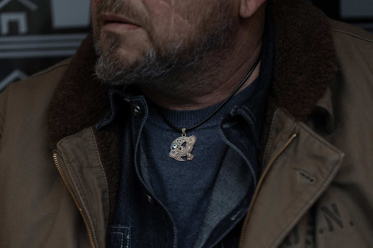 vkngjewelry Pendant Handcrafted Brass Viking Raven Pendant