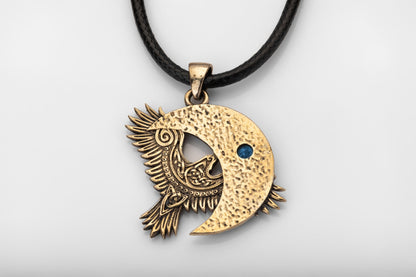 vkngjewelry Pendant Handcrafted Brass Viking Raven Pendant