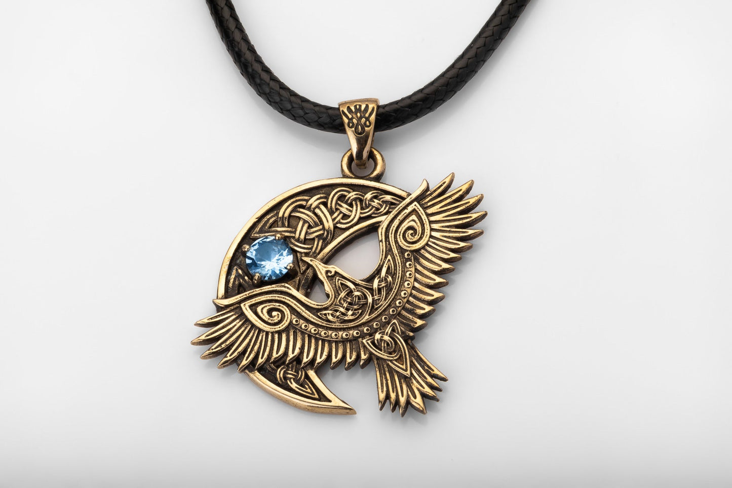 vkngjewelry Pendant Handcrafted Brass Viking Raven Pendant