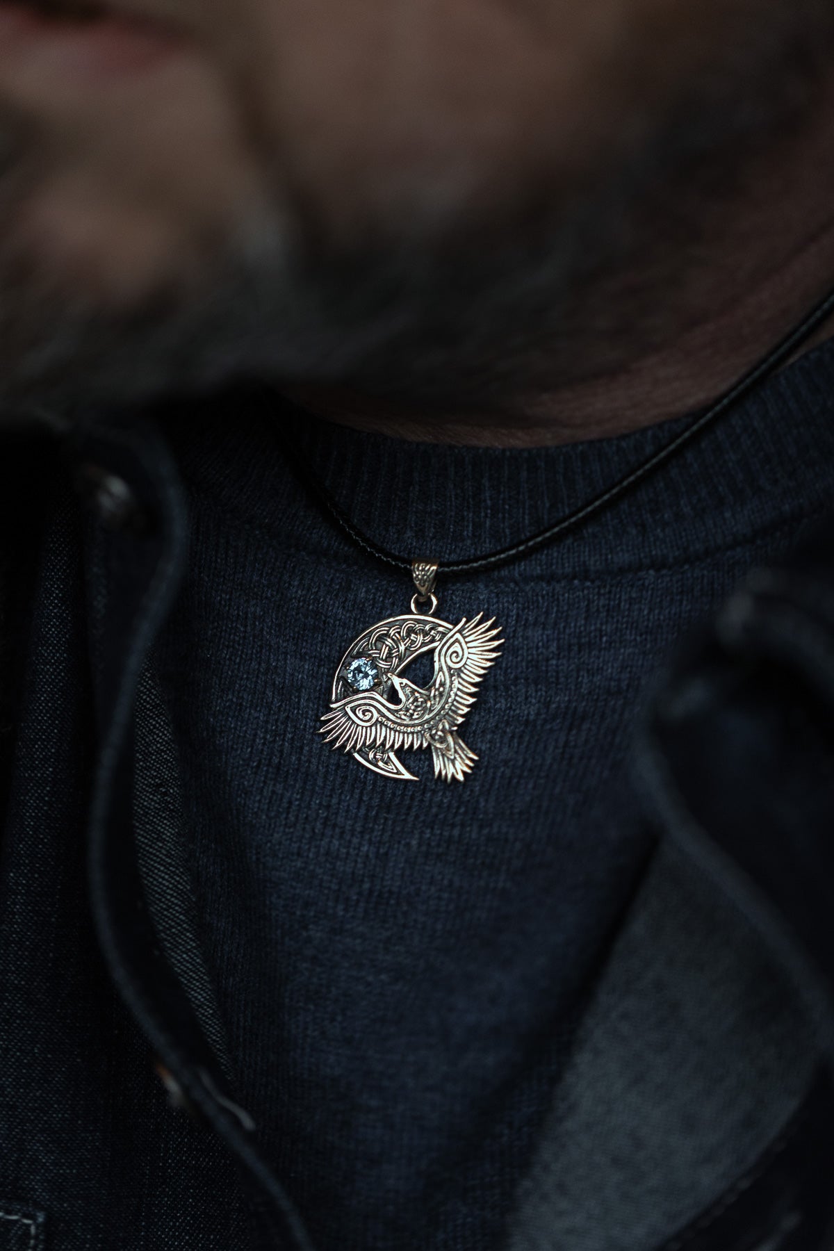 vkngjewelry Pendant Handcrafted Brass Viking Raven Pendant