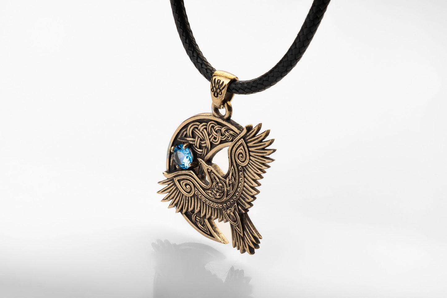 vkngjewelry Pendant Handcrafted Brass Viking Raven Pendant