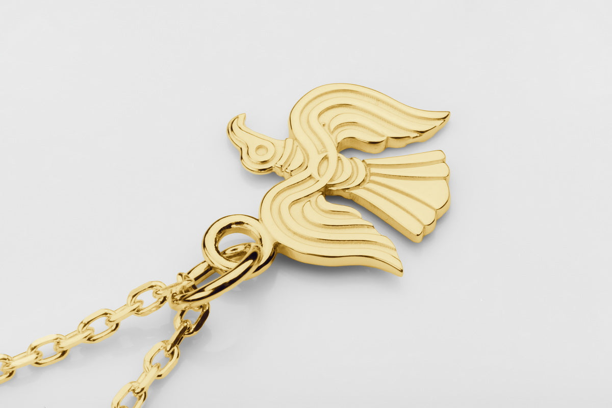 vkngjewelry Pendant Viking Raven Pendant in Gold – Symbol of Odin’s Wisdom